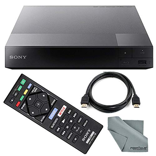 Sony BDP-S3700 Wi-Fi Blu-Ray Disc Player with HDMI Cable + Remote + FiberTique Cleaning Cloth