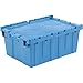 Global Industrial Distribution Container with Hinged Lid, 21.9x15.3x9.7, Blue