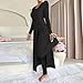 2 Piece Sets for Women Fall Fashion Lounge Long Sleeve Maxi Dress Casual Crew Neck Soft Trendy Slit Top and Pants Black