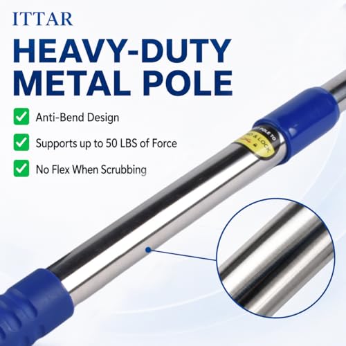 Image of ITTAR Window Squeegee Cleaning Kit with 60 inch Extension Pole & Rotatable Head