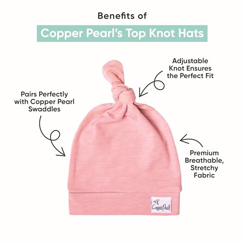Copper Pearl Baby Beanie Hat Top Knot Stretchy Soft, London2