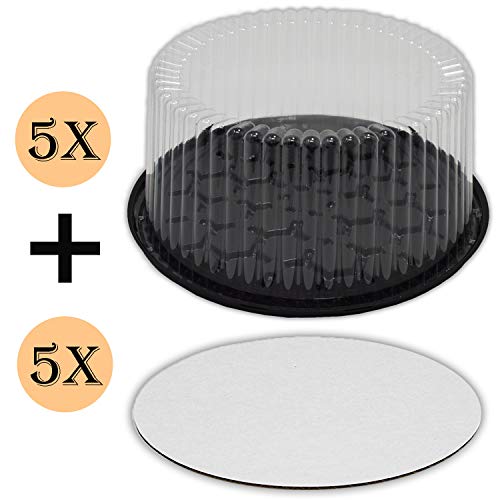 Plastic Cake Container with Clear Dome Lid 9 Inch and Cake Boards 9
