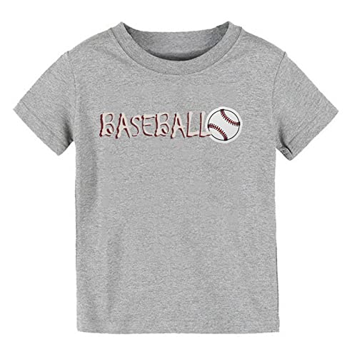 Kids Boys Girls Short Sleeve Tshirt Crewneck Baseball Print Back to School Shirt Toddler Summer Sport Active Tops