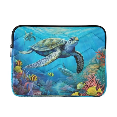 Funda para portátil con diseño turtle submarino 13-14 pulg miniatura 1