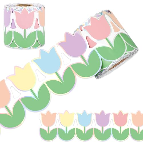 Bordure tableau d'affichage fleurs pastel pour décoration de classe