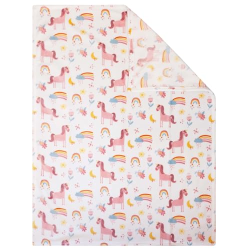 Image of Flannel Toddler Blanket - 50 inchx40 inch Soft Kids Throw for Boys & Girls - Perfect for Naptime, Travel & Bedding (Unicorn)