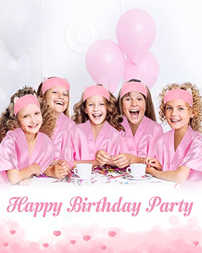 Jecery 5 Pack Spa Robes for Party Sleepover Slumber Birthday Party Squad Robes DIY Silk Satin Bathrobes with Headband4