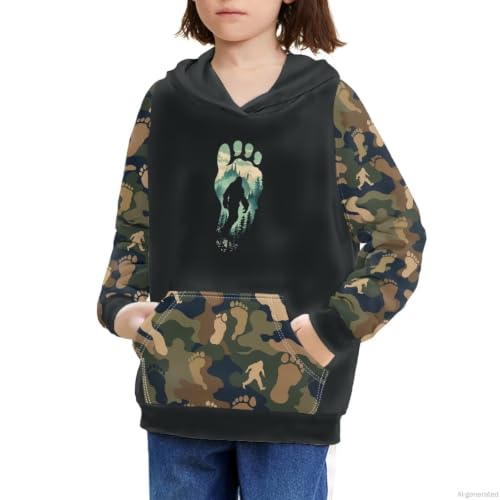Image of WELLFLYHOM Boys Hooded Sweatshirts Hoodie Pullover Cool Graphic Crewneck Blouses Size 6-16