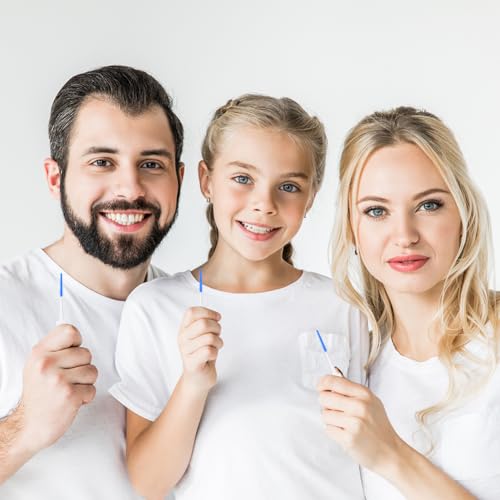 URAQT Interdentalbürsten, 220 Stück Silikon Zahnzwischenraumbürsten, Tragbarer Zahnbürsten Dual-Use Zahnseide Stick Interdentalbürste, Dentalbürsten für Zahnreinigung zwischenräume Werkzeug (Blau)