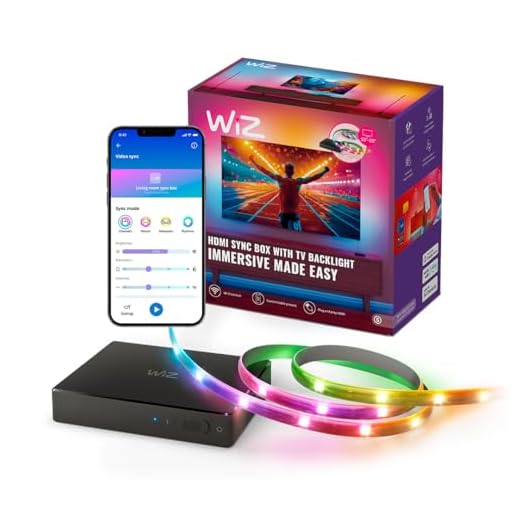 WiZ Connected HDMI Sync Box with TV Backlight - Sync to Movies, Games & Music - HDMI 2.0 Supports 4K 60Hz -RGBIC LED Strip 55-65 Inch TVs - Requires External Video Source