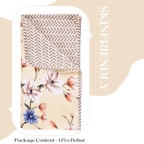 Image of Amazon Brand - Umi Blanket for Single Bed, 120 GSM Microfiber 2 Layered Quilted Dohar, Soft Lightweight Reversible Printed AC Blanket Single Bed for All Season (Mustard, 152 x 225 cm)