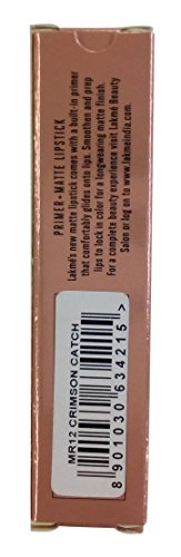 Image of Lakme 9 to 5 Primer Plus Matte Lip Stick - MR12 Crimson Catch, 3.6g Carton