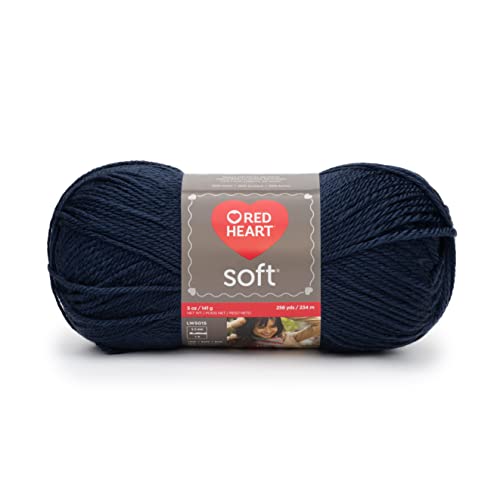 Image of Red Heart Soft Navy Yarn - 3 Pack of 141g /5oz - Acrylic - 4 Medium (Worsted) - 256 Yards - Knitting /Crochet