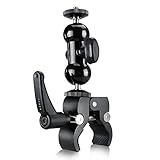 Camera Clamp Mount, Ball Head Clamp Magic Arm Super Clamp Camera Ball Mount Clamp w/ 1/4