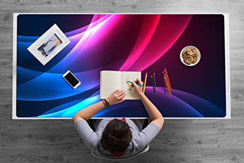 Sous-main en vinyle imperméable 120x60cm antidérapant et tapis gaming Decormat protection rose