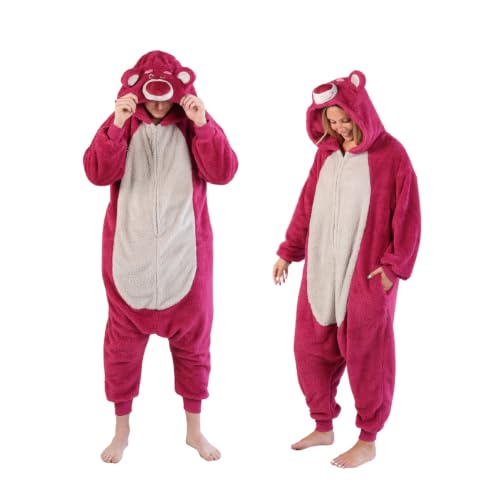 Image of Funziez! Sherpa Bear Adult Onesie - Animal Halloween Costume - Plush Teddy One Piece Cosplay Suit for Adults, Women and Men