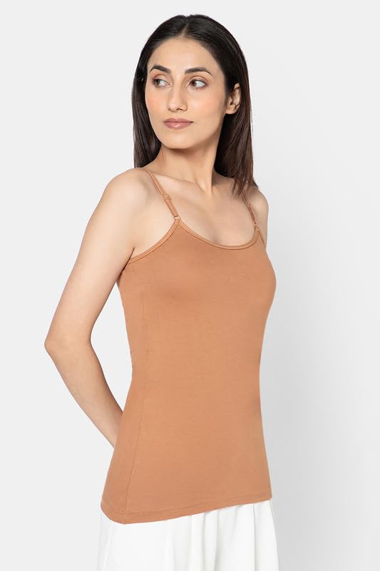Image of Intimacy Cotton Camisole for Women with Adjustable Spaghetti Straps Comfortable Everyday Wear Camisole Slip for Women
