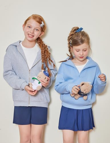 Image of Arshiner Girls Half Zip Sweatshirt Fleece Quarter Zip Pullover Sweatshirts | Fall Fashion Clothes for Teen Girls with Thumb Hole for 5-16 Years