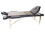 The Best Massage Table 3 Fold Black Reiki Portable Massage Table - PU Leather High Quality