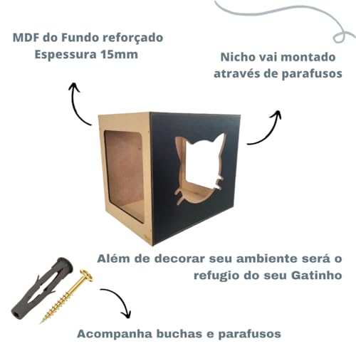 Nicho/Toca de Parede para Gatos (Preto)