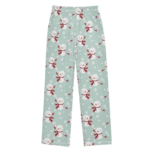 Boys' Pants Christmas Snowman Scarf Gloves Long Bottoms Jogger Pants Elastic Waist Trousers with Pockets S-XL