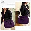 CALUOMATT Tote Bag for Women Canvas Tote Bags Handbags for Women Crossbody Bag with Multiple Pockets, Dark Purple #2