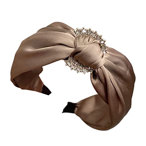 Diademas anudadas para mujeres y niñas, diadema ancha y lisa, turbante de moda, con nudo cruzado, diademas de colores para mujer