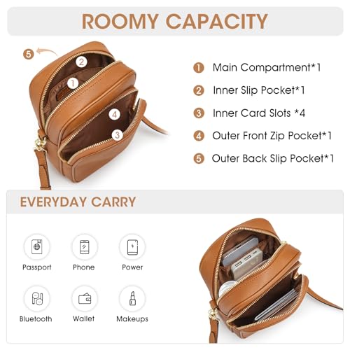 Kattee Leather Crossbody Bags for Women, Small Genuine Leather Purses and Handbags, Shoulder Cross Body Bag for Woman4
