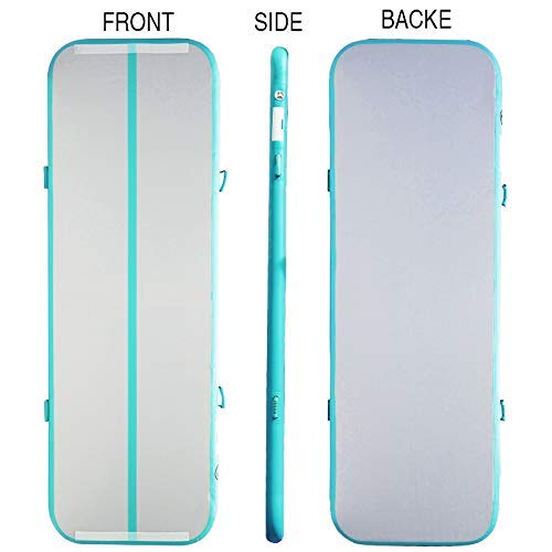 PPXIA Gymnastics Air Mats Inflatable Tumbling Mat 4 inches Thickness Air Floor Tumble Track Mat with Pump for Yoga Training Cheerleading Home Beach Park and Water Use