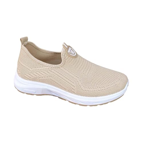 Zapatillas ortopédicas de punto para mujer, antideslizantes, ligeras, transpirables, atléticas, para correr, deportes al aire libre, Khaki, 37.5 EU