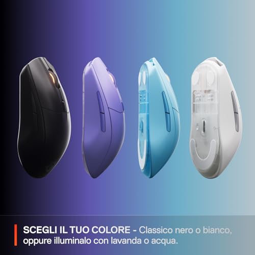 Rival 3 Wireless Gen 2 - Mouse Gaming - 2,4 GHz e Bluetooth - Sensore ottico TrueMove Air da 18000 DPI - Durata 60 milioni di clic - Leggero - Piedini 100% PTFE - Bianco - Mouse gaming - Immagine 6