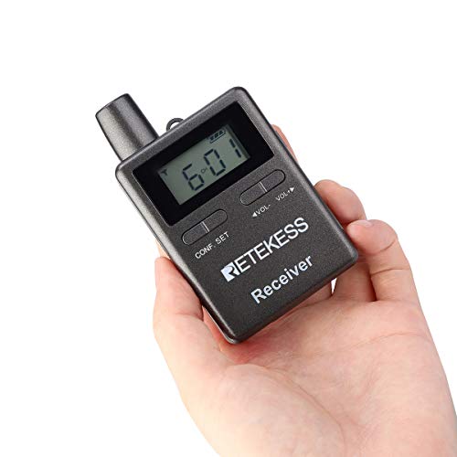 Retekess TT105 Receptor Tour Guide, Wireless Church Translation, para Interpretación, Capacitación, Corte, Expandible, Emparejamiento con una tecla, 150/492 pies, 1 Receptor miniatura 3