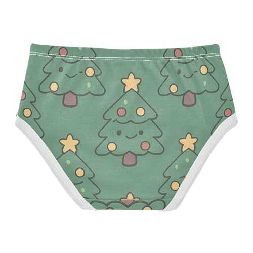 Girls' Underwear for Daily Wear Organic Underwear for Kid Christmas Tree Pattern in Sizes 2T,3T, 4T, 5T, 6Y and 8Y2