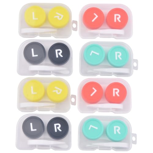 8pezzi Custodie Per Lenti Contatto Organizer Da Viaggio e Pratico Accessori Inclusi Per Manutenzione Misti