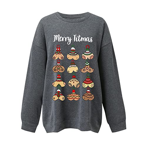 Miashui Large Hoodie Women Cute Valentine's Graphic Sweatshirt Casual Round Neck Pullover Loose Shirt Lightweight For Lovers Grey #TOP2