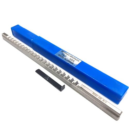 1/4" Keyway Broach Cutter & Shim Inch Size C Push Type HSS Broaches Cutting Tool High Speed Steel for Lathe Machine