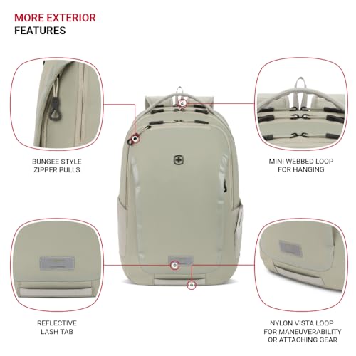 Image of SwissGear Shield Laptop Backpack, Sage Gray, 18.5 inchx12 inchx6 inch