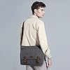 S-ZONE Men's Messenger Bag Crossbody Shoulder 15.6 Inch Laptop Vintage Canvas Briefcase Satchel for Work School Traveling Daily Use Multiple Pocket #1