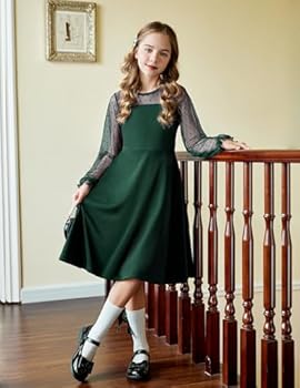 Arshine Meisjesjurk, festival, lange mouwen, mesh tulejurk, kinderjurk, hoog-laag, feestjurk, bloemenmeisje, bruiloft, baljurk, communiejurk, 6-16 jaar, Wit, 6-7 jaar