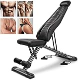 XDLEDMKIZ Adjustable Benchs Dumbbell Stool Roman Chair Sit Up Incline Abs Benchs Flat Fly Weight Press Utility Workout Bench Fitness Machine for Home Gym, Foldable Decline Ben