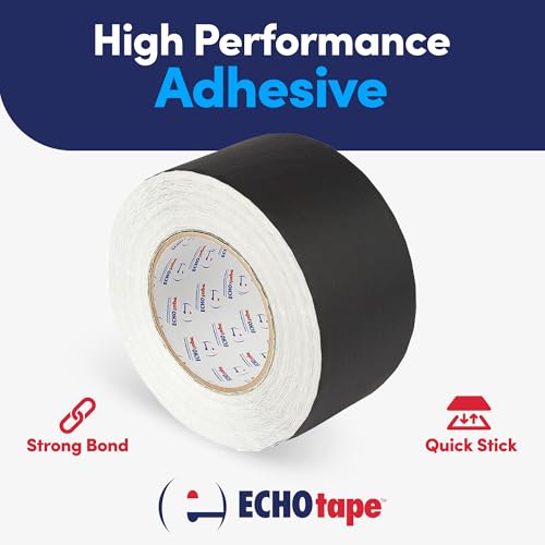 Image of ECHOtape FS-G7735 | All Weather Lamtec WMP-10 /PSK Facing Tape | Metal Building Insulation Tape | Black Seam and Repair Tape | Cold Weather Acrylic Adhesive | Contractor Tape | 2.83 in x 50 yds