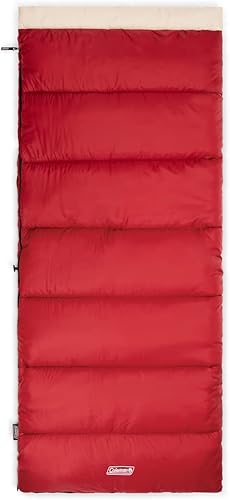 Coleman Flatlands 30/40/50°F Sleeping Bag, Made from 100% Recycled Material, Big & Tall Options, Cool-Weather Sleeping Bag for Camping, Sleepovers,