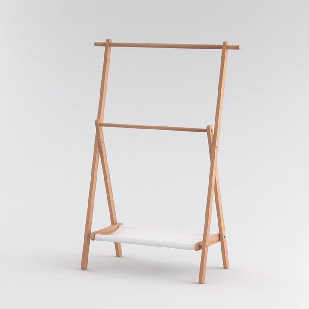 Clothing Rack Stand Coat Wood Floor Hanger Simple Foldable Home Bedroom
