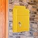 WeiLaiKeQi Wall Mounted Mailbox Drop Box with Key Wide Opening with Lock Locking Mail Box for Cards Letters Newspapers Street Outdoor, Yellow