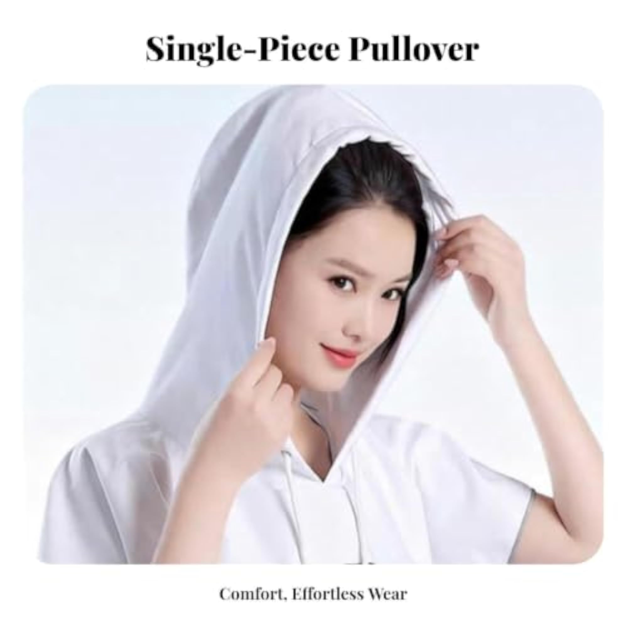 Quick Dry Hooded Bath Towel Robe, White Short Sleeve