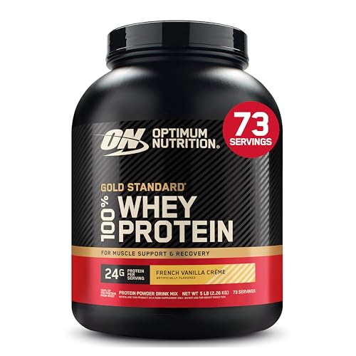 Optimum Nutrition Gold Standard 100% Whey Protein Powder, French Vanilla Crème, 5 Pound (Packaging May Vary)