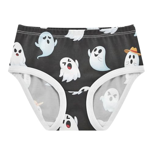 Cartoon Cute White Ghosts Black Panties for Girl Toddler Girls Underwear Cotton Print Briefs Girls Undies 2t
