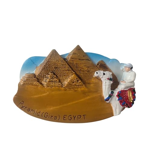 Imán nevera Egipto Giza Pirámides y Camello con Beduino L136