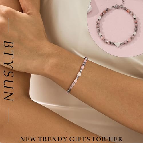 Christmas Gifts for Women, Stocking Stuffers for Teens Beaded Bracelets for Women Gifts for Mom Christmas Gift Mothers Day Gift for Grandma Daughter Bonus Mom Nature Stone Bead Bracelet Graduation Jewelry for Her 2026