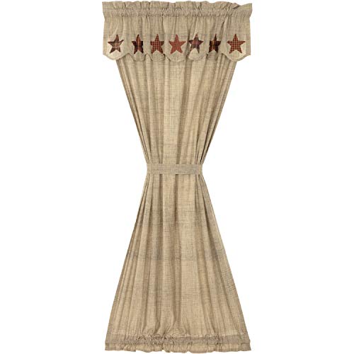 VHC-Brands-Abilene-Star-Cotton-72x40-Door-Panel-with-Attached-Valance-Red VHC Brands Abilene Star Cotton 72×40 Door Panel with Attached Valance Red